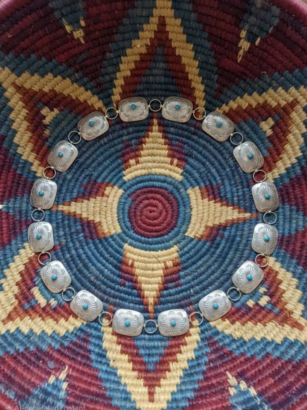 Vintage 1960's Square Link Concho Belt - Picture 2 of 6